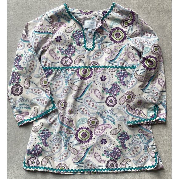 Little English blue purple Paisley tunic dress 6x EUC - Picture 1 of 5